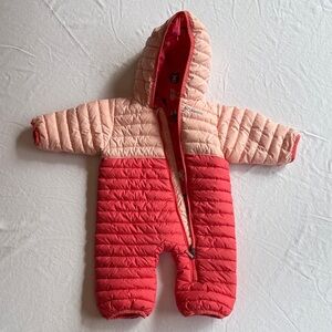 Columbia Pink and Red Quilted Kids Footie